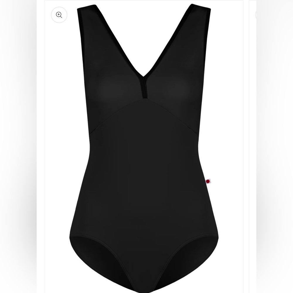 Yumiko Black Alicia V-Neck leotard